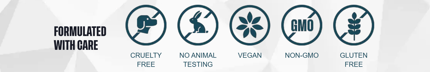 Diformulasikan dengan cermat — tanpa kekejaman, tiada ujian pada haiwan, vegan, bukan GMO, bebas gluten