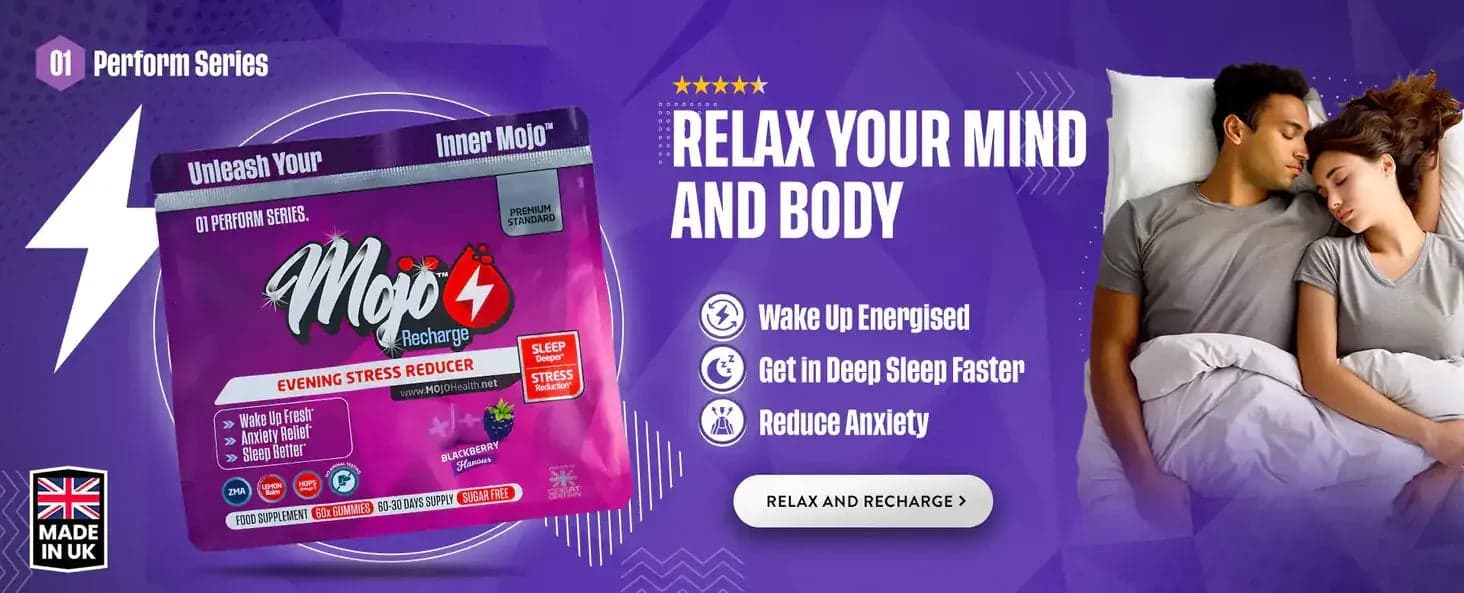 Mojo Recharge — pengurang tekanan malam hari — santai fikiran dan badan anda: bangun bertenaga, tidur nyenyak lebih cepat, kurangkan kegelisahan. Santai dan isi semula tenaga.