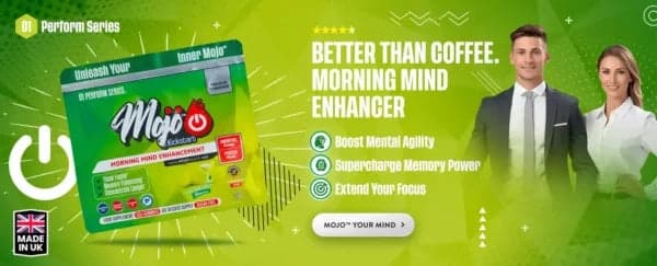 Mojo Kickstart — peningkatan minda pagi — lebih baik daripada kopi, pemacu minda pagi: tingkatkan kelincahan mental, tambahkan kuasa ingatan, lanjutkan fokus anda. Mojo fikiran anda.